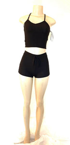 Racer back crop top and shorts set - Ribbed knit Top and bottoms