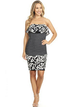 Load image into Gallery viewer, Strapless bodycon tube dress with ruffle layer detail detail at neckline