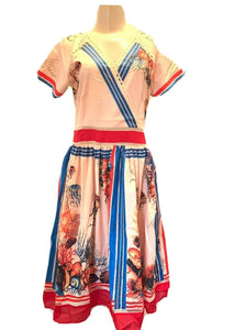 Women’a Classic Style Flared Dress With Beautiful Print