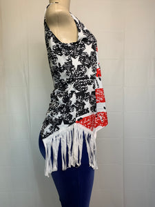 Women’s American Flag Printed Top With Side Strips