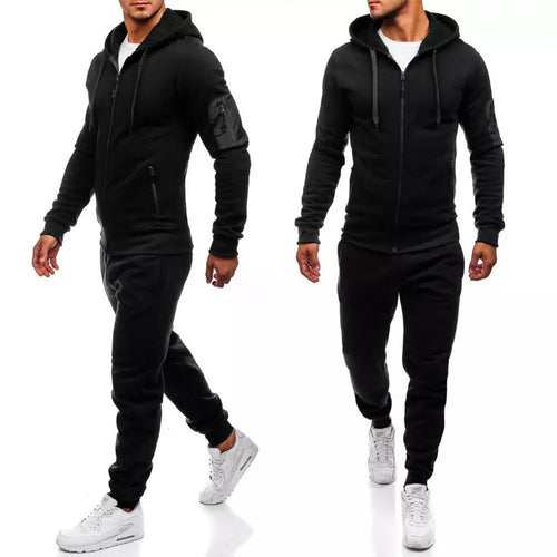 Men’s Athletic 2 Piece Gym, Workout, Running, Weightlifting Tracksuit Tops Bottoms