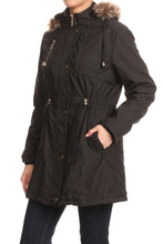 Load image into Gallery viewer, Women&#39;s Full Zipper, Hooded, Jacket With Fur Lining, Zipper Cover With Snap Buttons